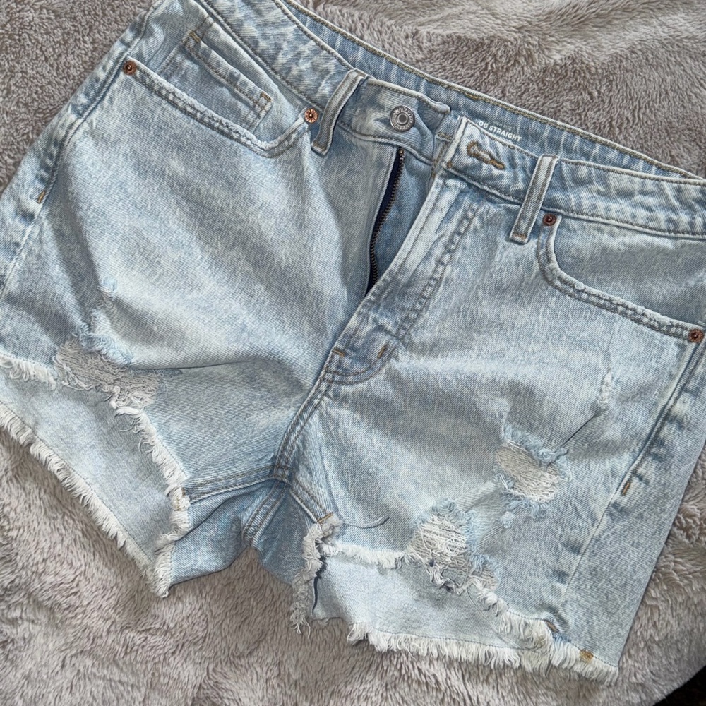 Old Navy Light Blue Distressed Jean Shorts
